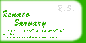 renato sarvary business card